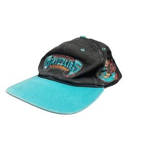 Vintage Vancouver Grizzlies The Game Snapback Hat Black Teal NBA 90s Mens OSFA